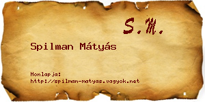 Spilman Mátyás névjegykártya